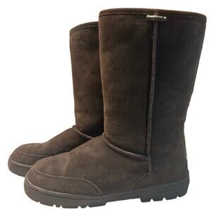 Bearpaw women’s brown mid calf suede boots winter snow size 10